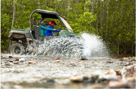 side by side going through puddle, ATV DENALI