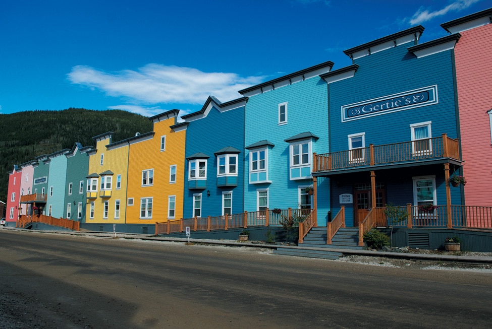 Dawson City colored houses Splendid Nature of the Yukon