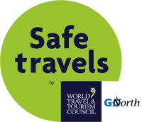 Green stamp for safe travels related to COVID-19 standards