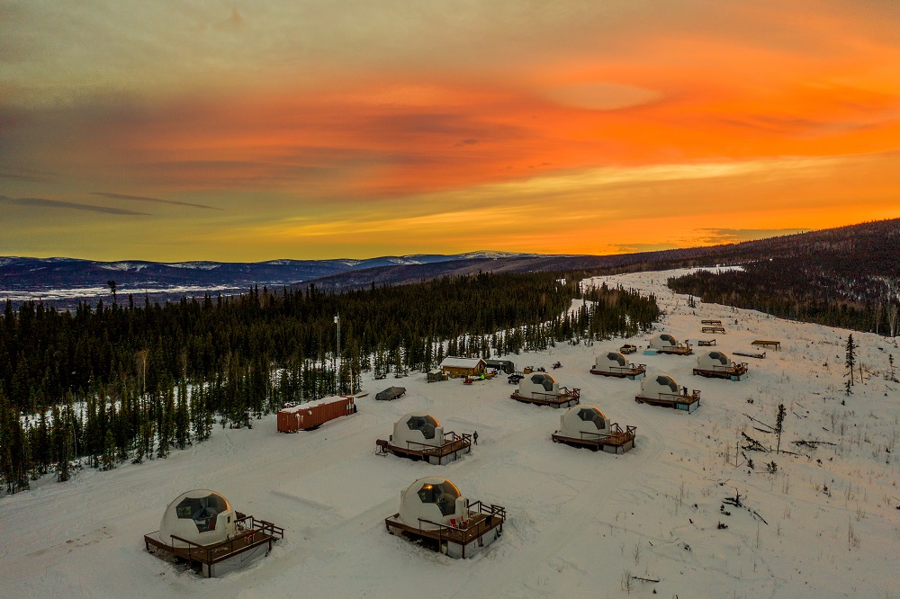 aerial view borealis basecamp