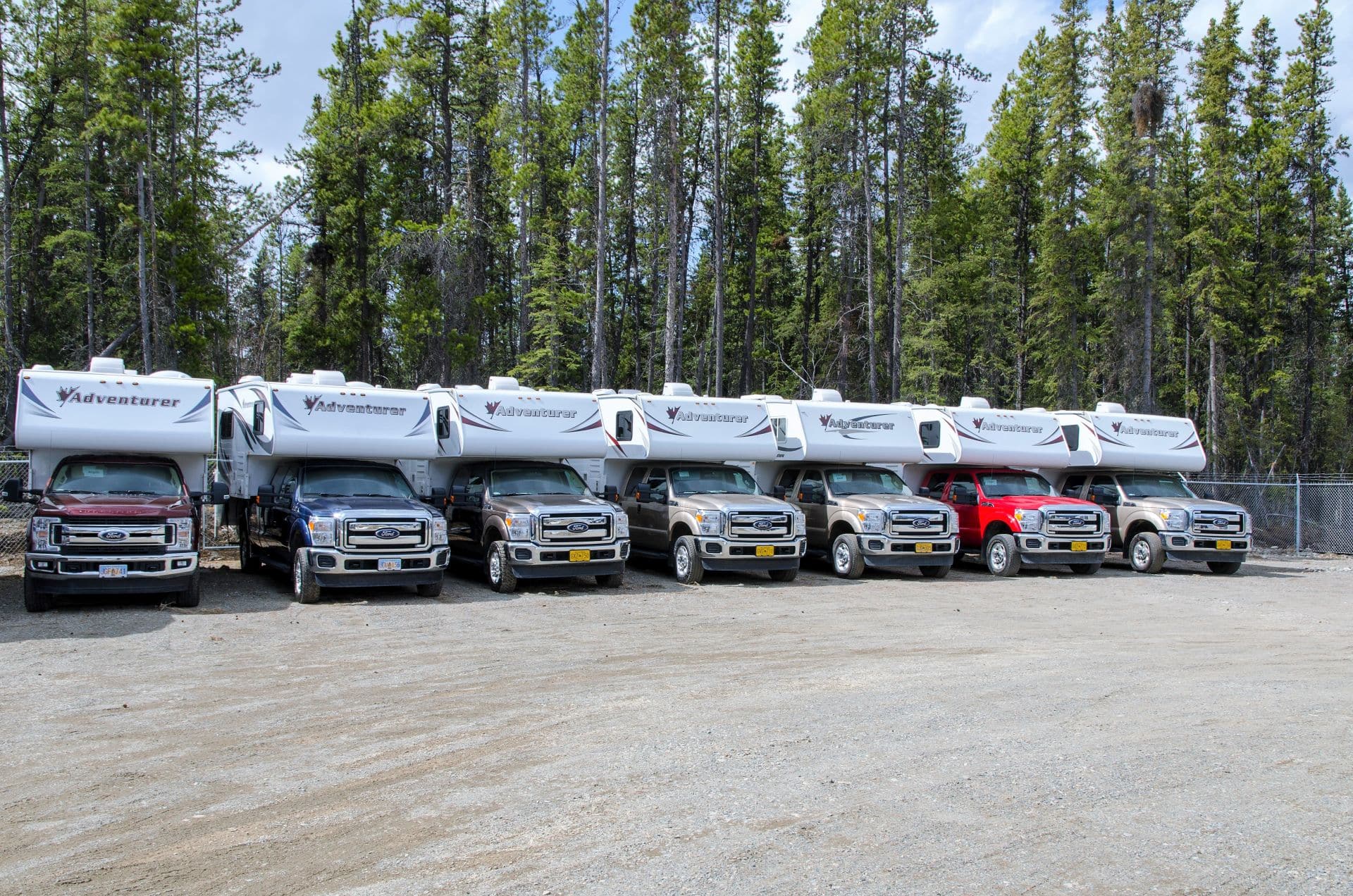 Truck Camper in a row in Whitehorse, Yukon