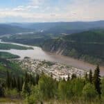 View from midnight dome over Dawson city
