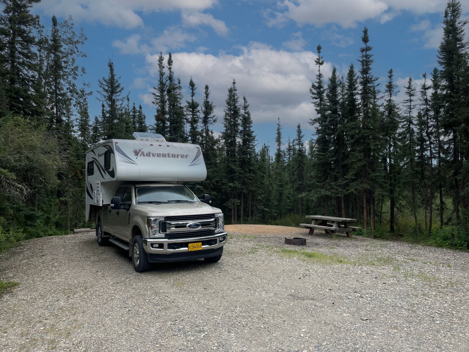 truck camper at campground